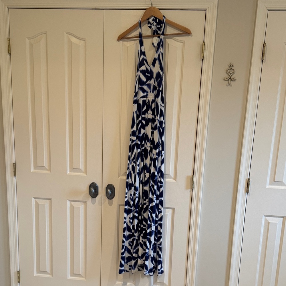 Banana Republic Blue and White Floral Maxi Dress size S